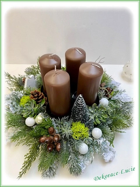 Adventní věnec "Kouzlo zimního lesa" 1