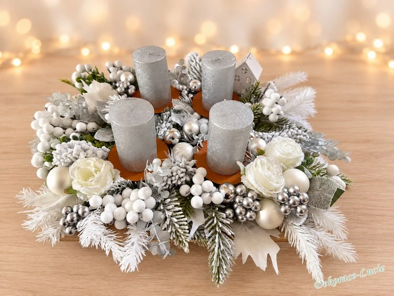 Adventní svícen „Stříbrná zimní pohádka“
