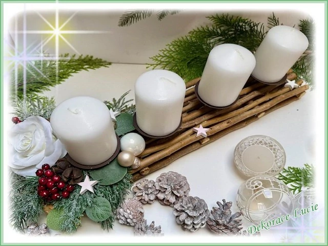 Adventní svícen podlouhlý "Zimní harmonie"