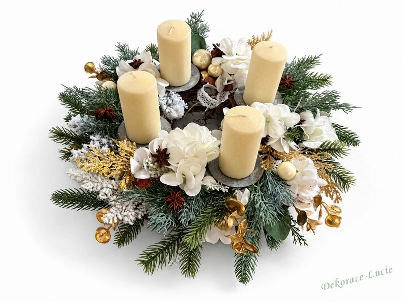 Adventní svícen krémový s badyánem