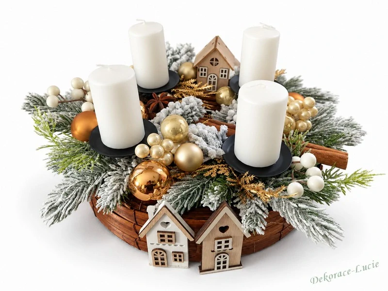Adventní svícen "Zlatá vesnička"