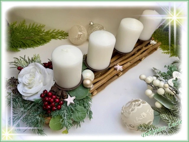 Adventní svícen podlouhlý "Zimní harmonie"