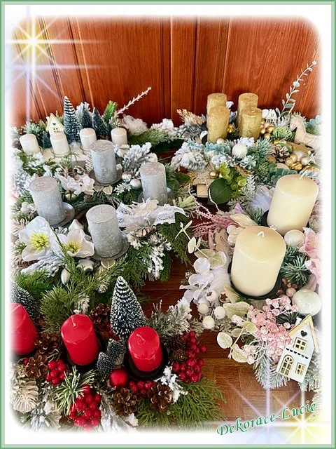 Adventní svícen čtvercový "Zimní zlato"