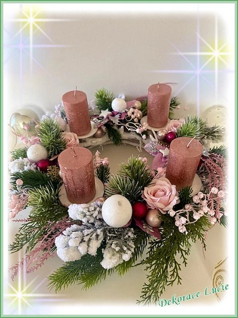 Adventní svícen "Starorůžový"