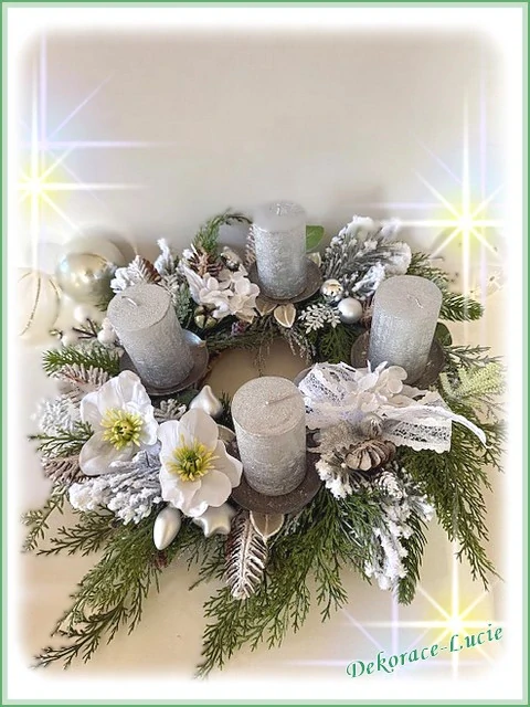 Adventní svícen "Stříbrná zima""