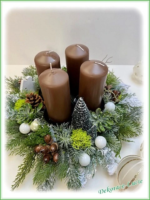 Adventní věnec "Kouzlo zimního lesa" 1