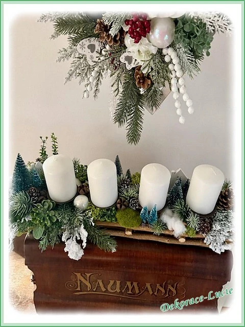 Adventní svícen podlouhlý "Zimní les"