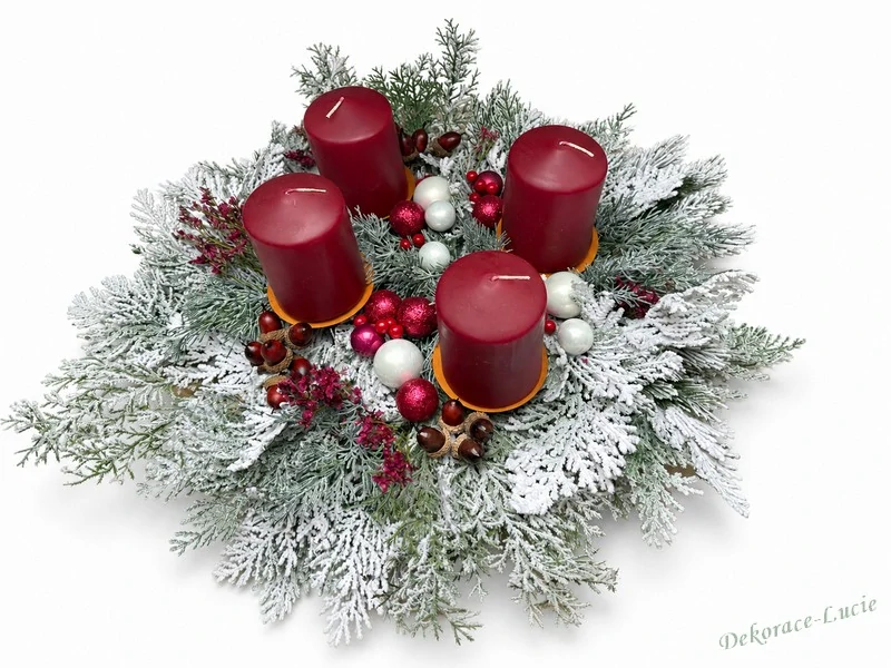 Adventní svícen vínový