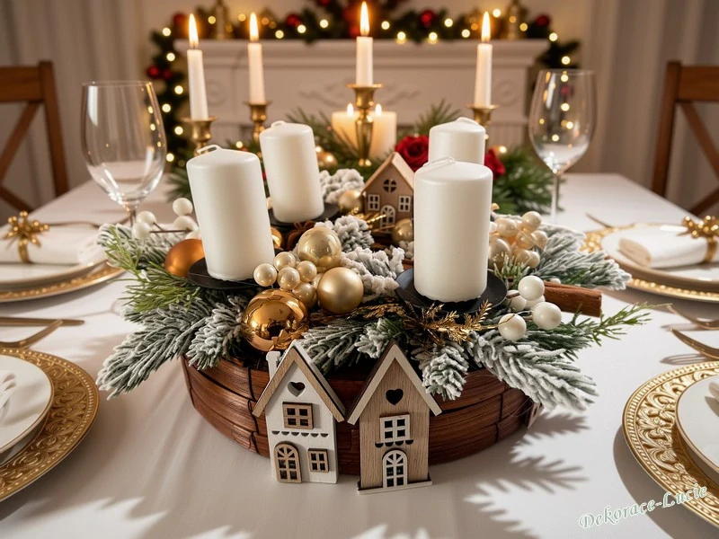 Adventní svícen "Zlatá vesnička"