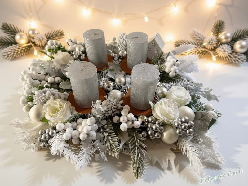 Adventní svícen „Stříbrná zimní pohádka“