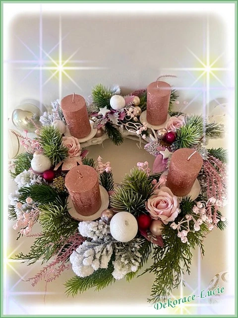 Adventní svícen "Starorůžový"