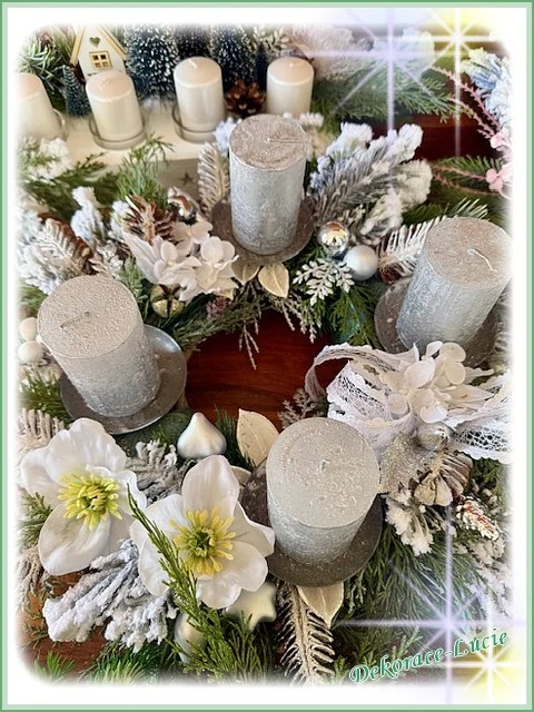 Adventní svícen "Stříbrná zima""