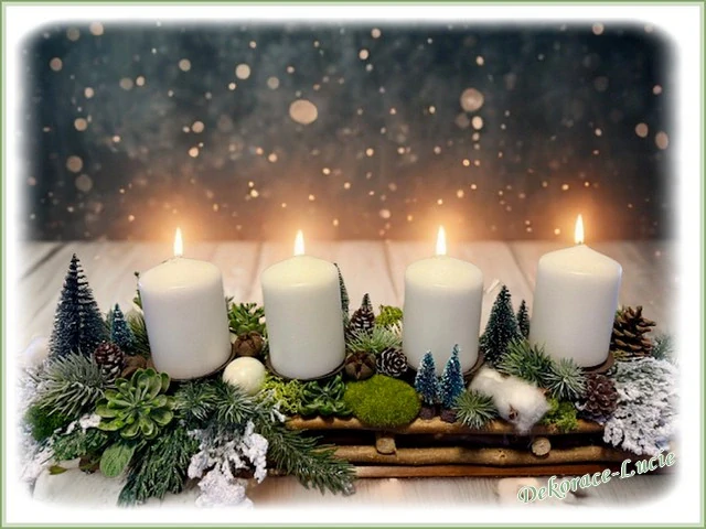 Adventní svícen podlouhlý "Zimní les"