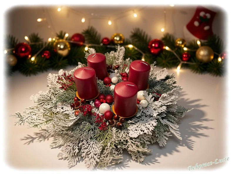 Adventní svícen vínový