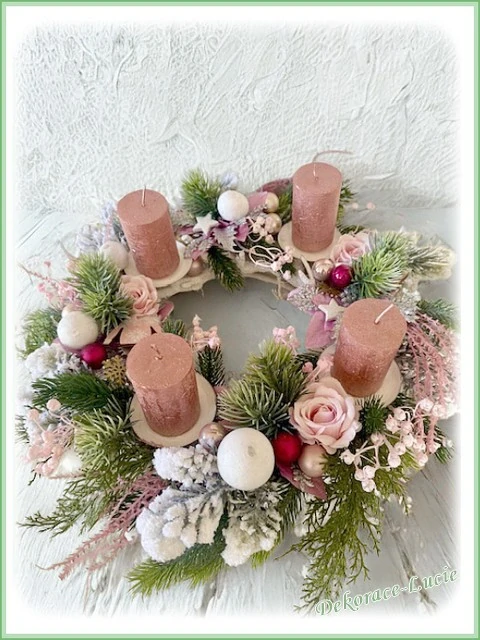 Adventní svícen "Starorůžový"