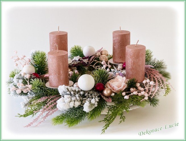 Adventní svícen "Starorůžový"