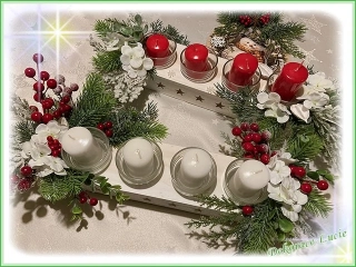 Adventní svícen podlouhlý bílý