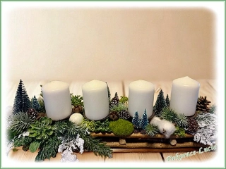 Adventní svícen podlouhlý "Zimní les"